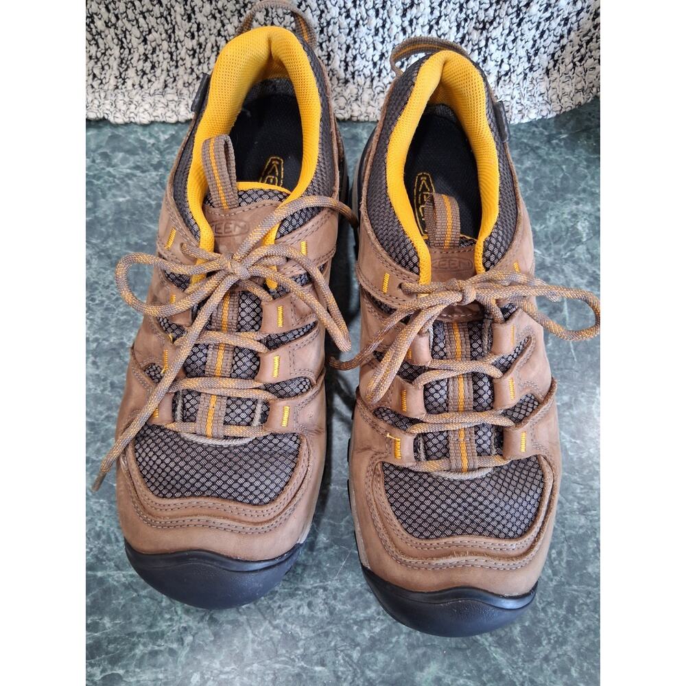 Keen Gypsum II Waterproof Hiking Boots 1016765 Mens Sz 9.5 Brown Yellow Low Top - Picture 3 of 12